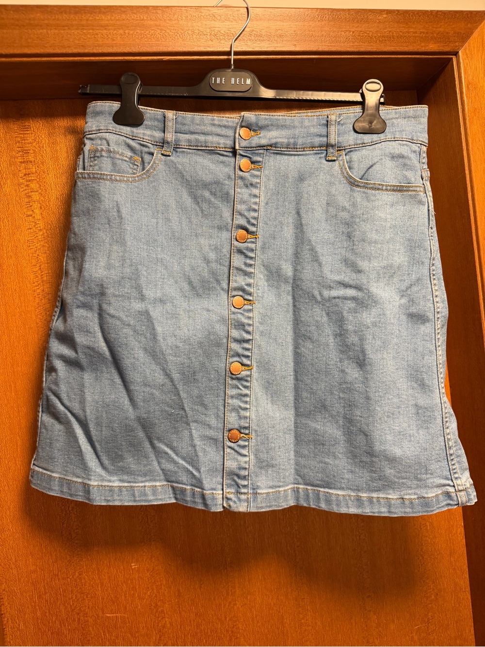 Joe Fresh Light Blue Button-Front A-Line Denim Skirt
